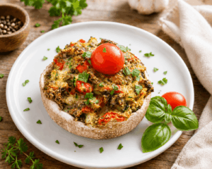 Gefüllte Riesenchampignons – Low Carb & schnell gemacht