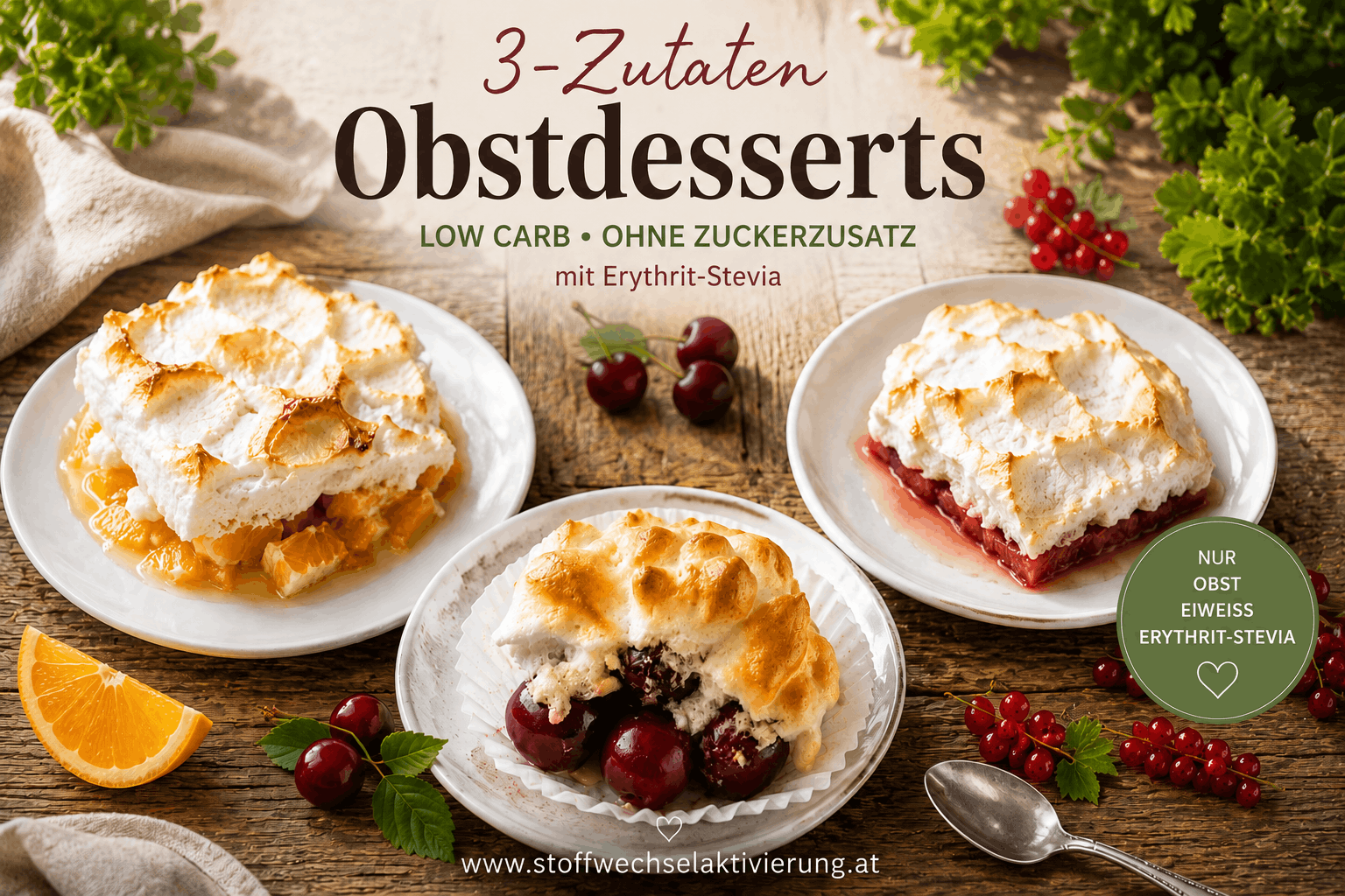 Obst mit Baiserhaube – eine feine kleine Nachspeise