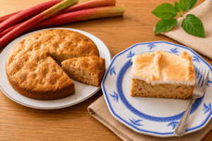 Rhabarberkuchen – Low Carb & glutenfrei, mit oder ohne Baiserhaube