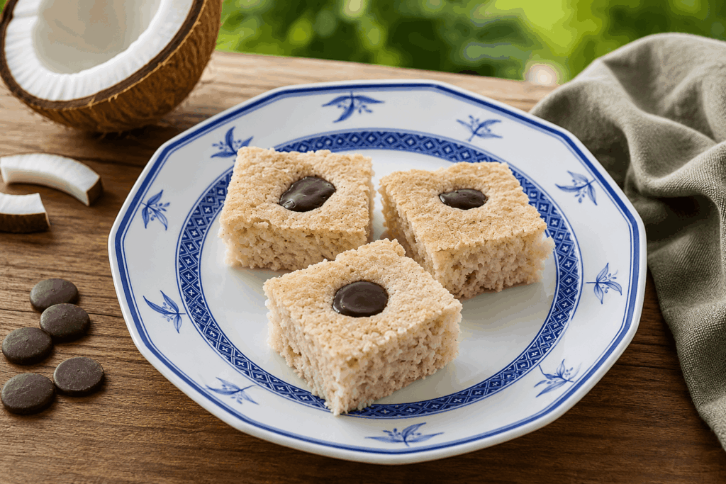 Kokoskuchen mit Schokodrops – saftig, luftig und ohne Zucker