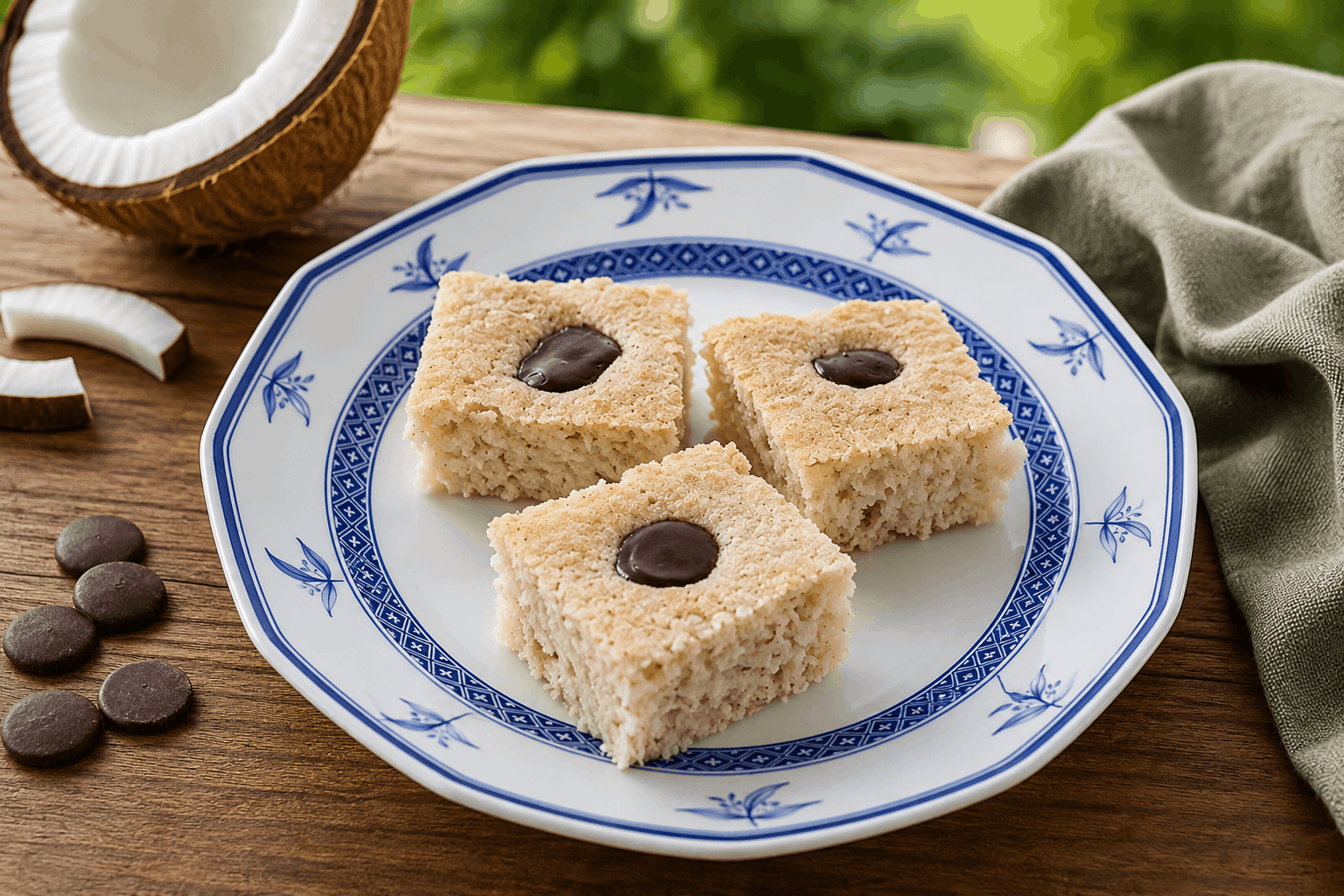 Kokoskuchen mit Schokodrops – saftig, luftig und ohne Zucker