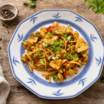 Lachs-Gemüse-Sauce mit Low-Carb-Nudeln – schnell, aromatisch & cremig Lachs-Gemüse-Sauce mit Low-Carb-Nudeln – schnell, aromatisch & cremig