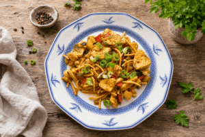 Lachs-Gemüse-Sauce mit Low-Carb-Nudeln – schnell, aromatisch & cremig