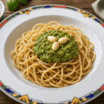 Lupinenspaghetti mit Brokkolipesto – grün, cremig und blitzschnell
